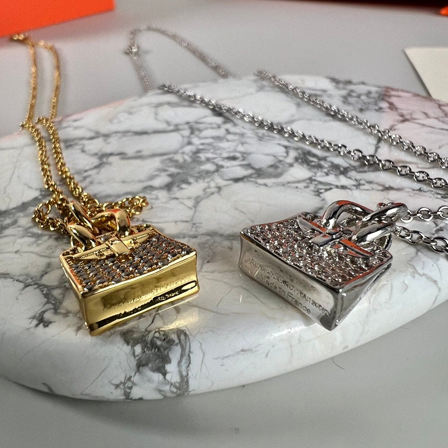 18K Hermes Amulettes Birkin Pendant Necklace