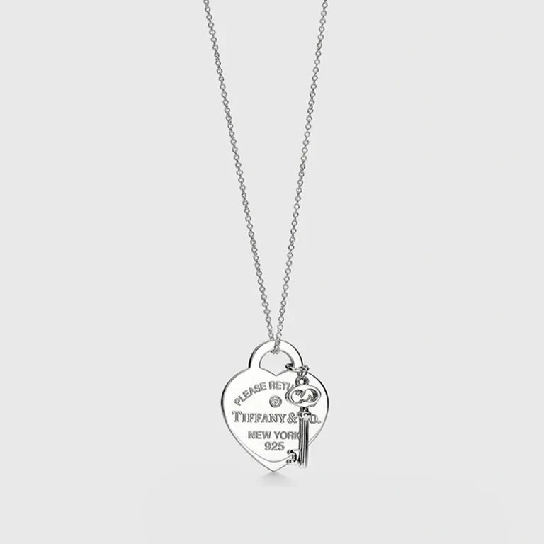 18K Tiffany Return to Heart & Key Necklace