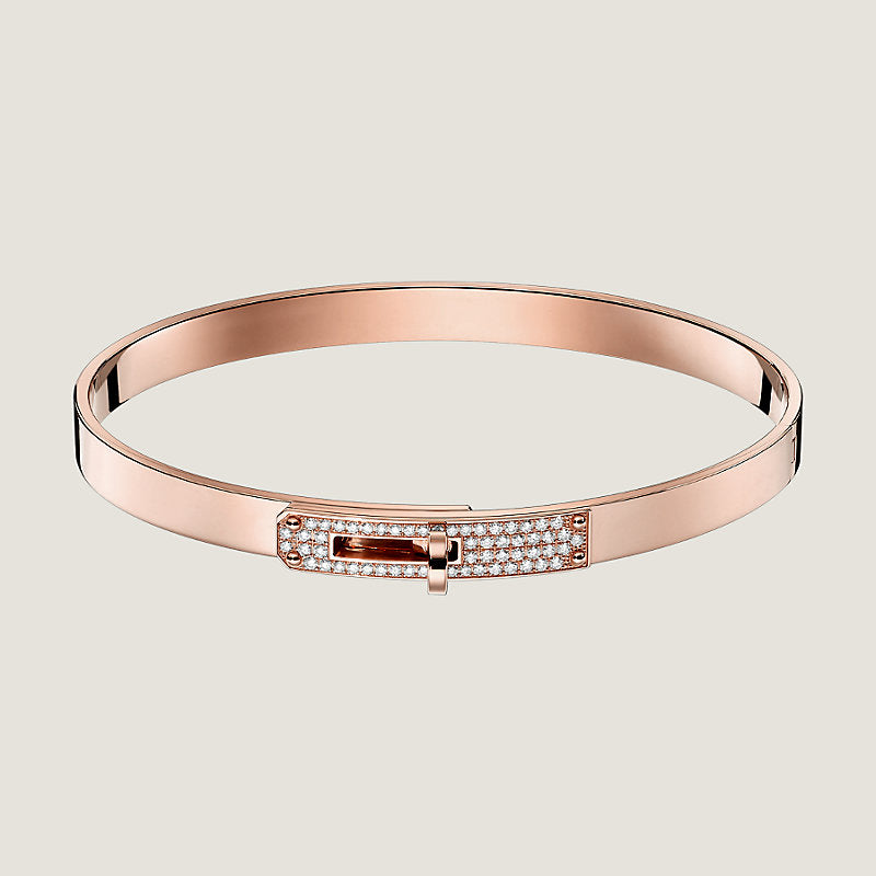 18K Hermes Kelly Small Model Diamond Bracelet