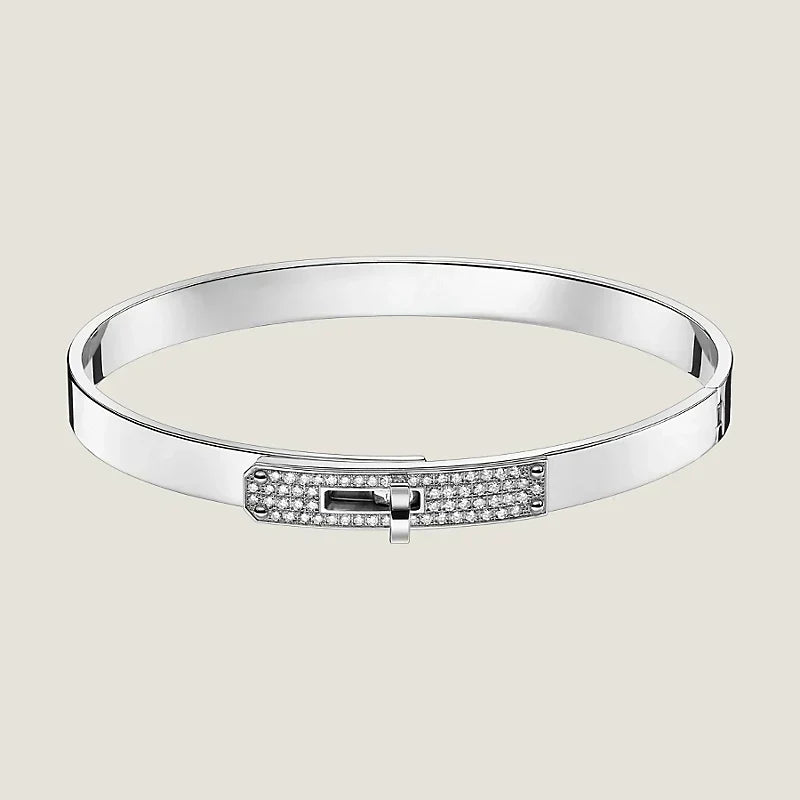 18K Hermes Kelly Small Model Diamond Bracelet
