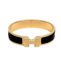 18K Hermes Clic Black Bracelet