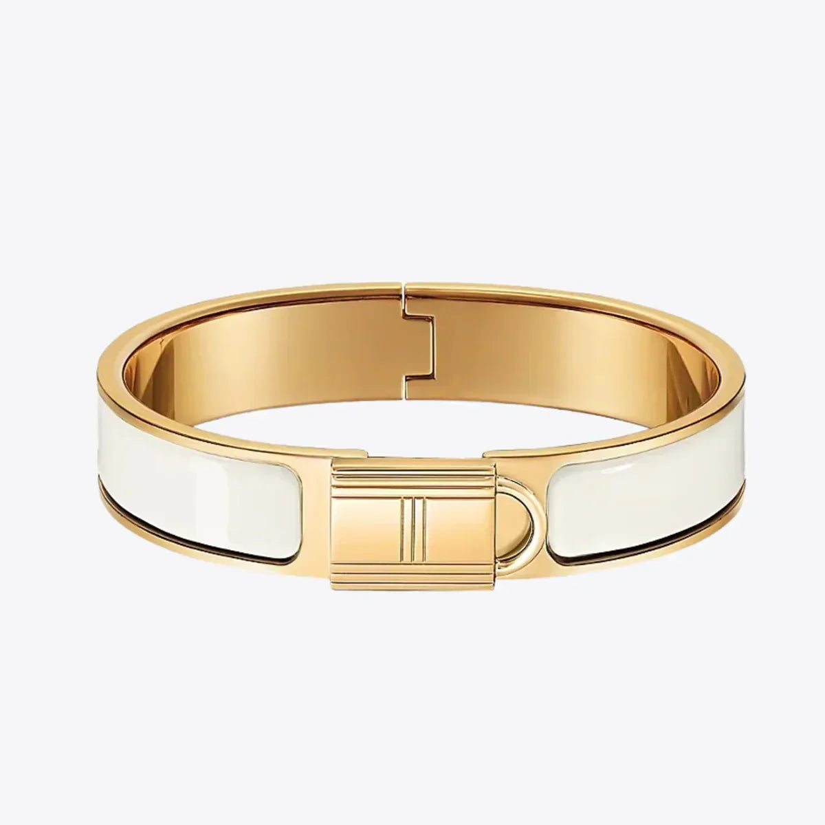 18K Hermes Clic Cadenas White Bracelet