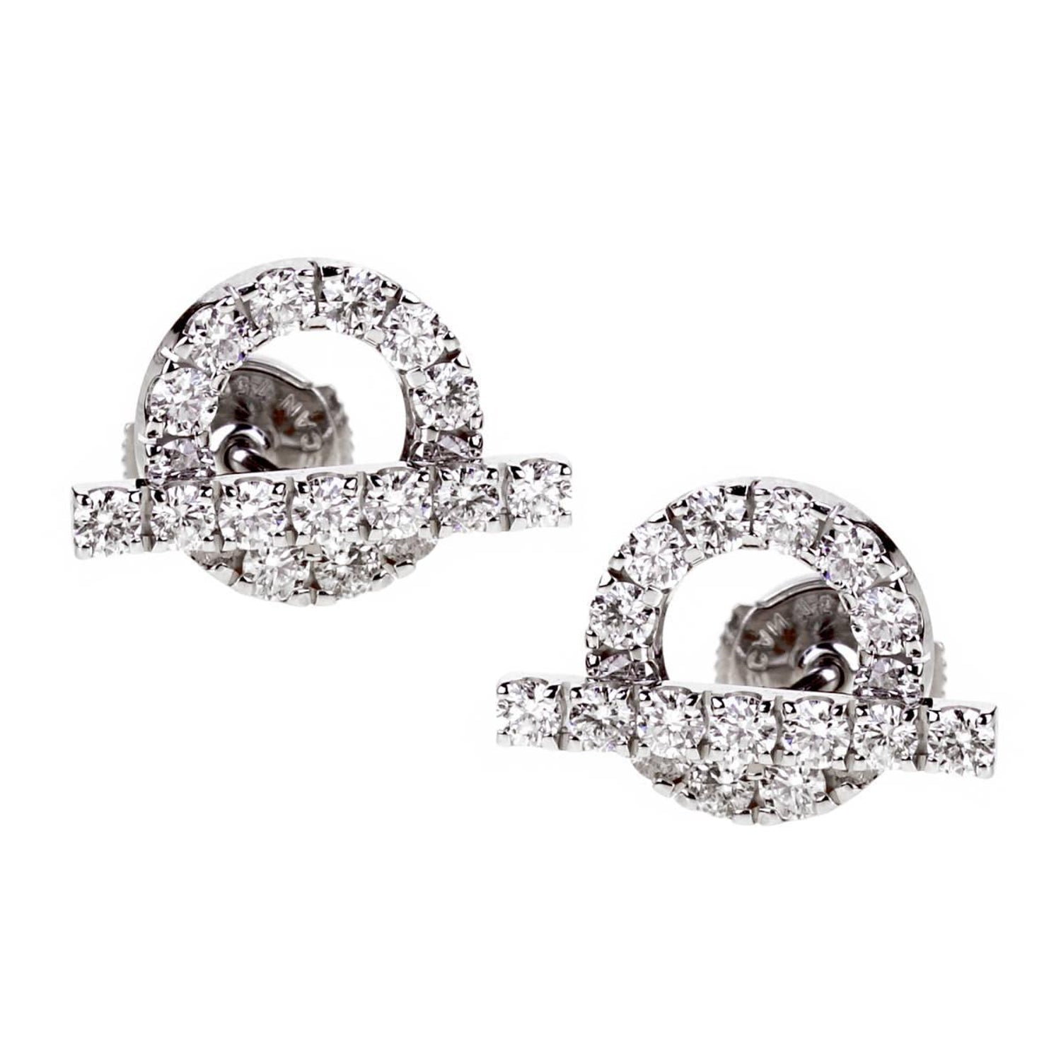 18K Hermes Finesse Diamond Stud Earrings