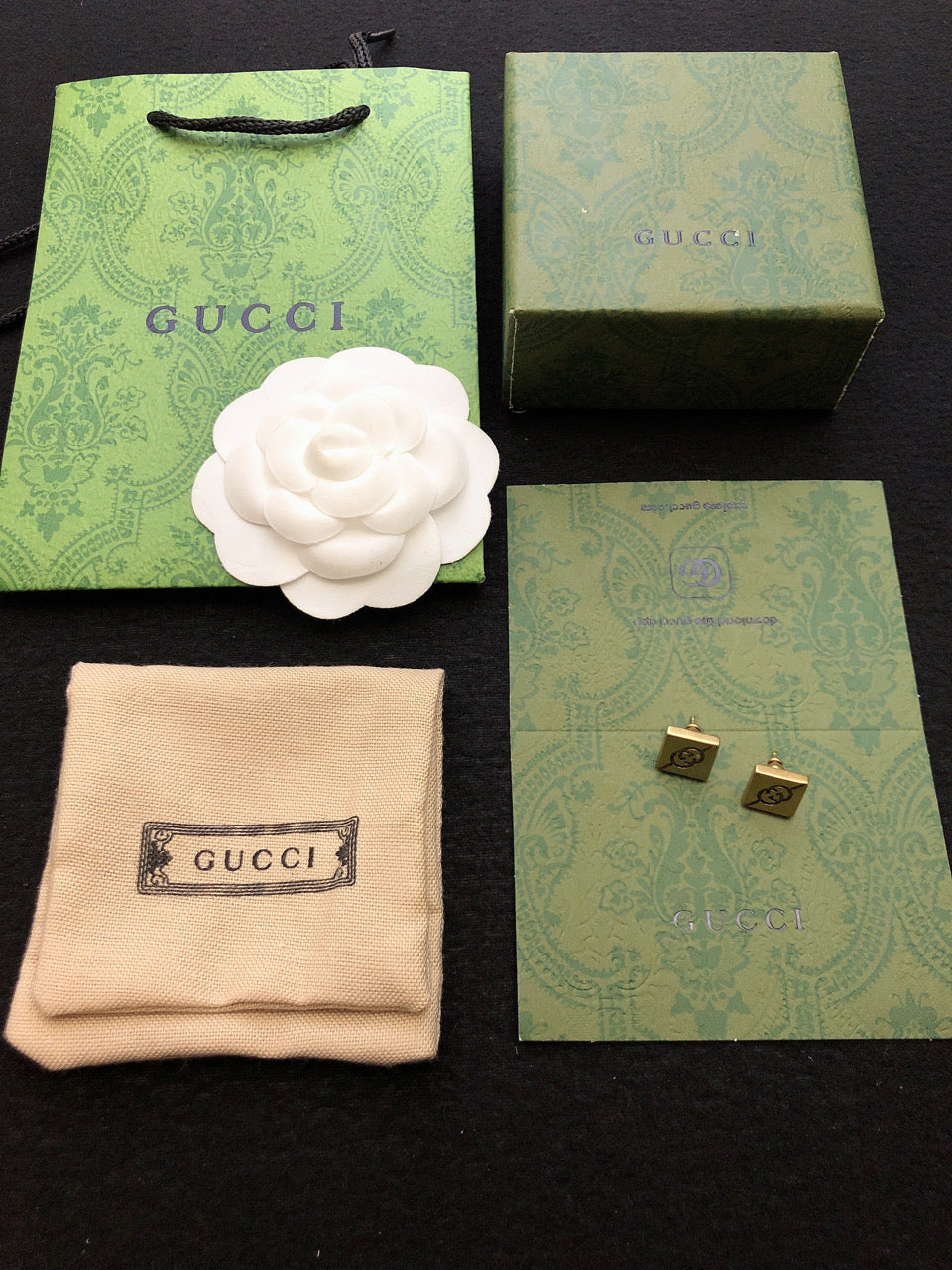 18K Gucci Double Cube Earrings