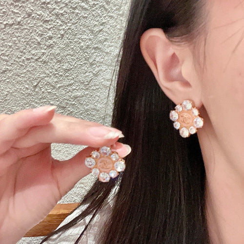 18K Chanel Color Flower Diamond Earrings