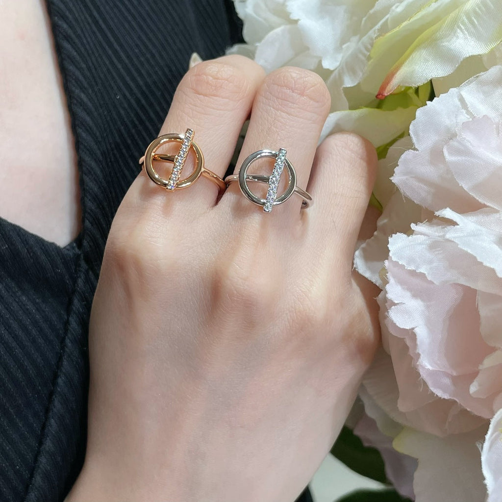 18K Hermes Echappee Diamond Ring