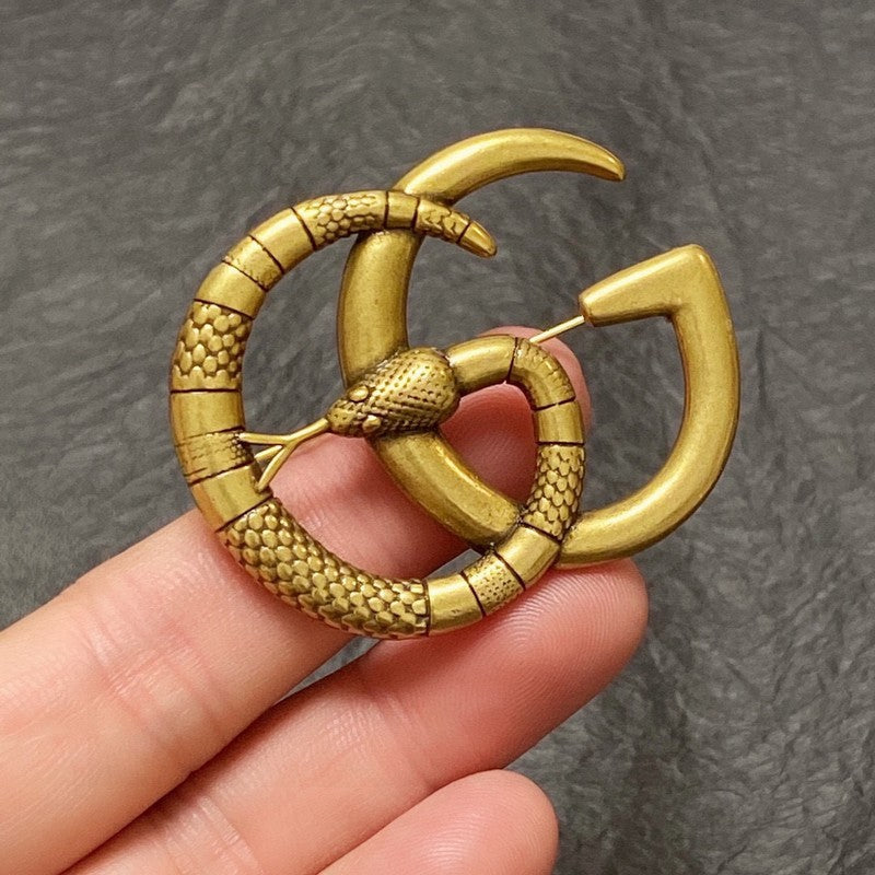 18K Gucci Double Snake Brooch
