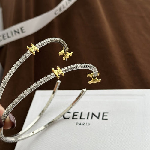 18K Celine Gourmette Crystals Earrings