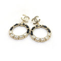 18K Chanel Leather Circle Earrings