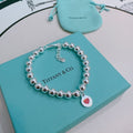18K Tiffany Return to Red Heart Bead Bracelet