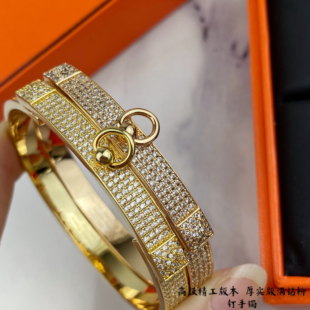18K Hermes Collier De Chien Diamond Bracelet