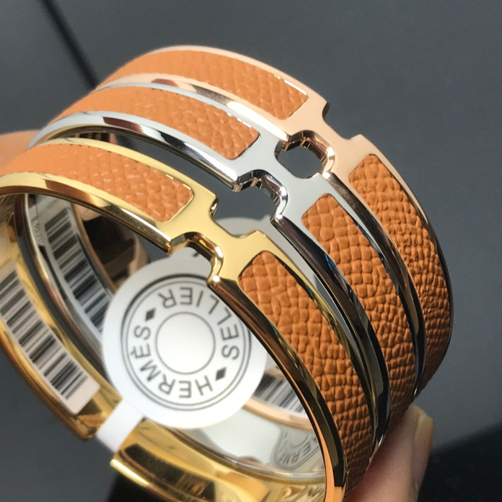 18K Hermes Olympe Orange Bracelet
