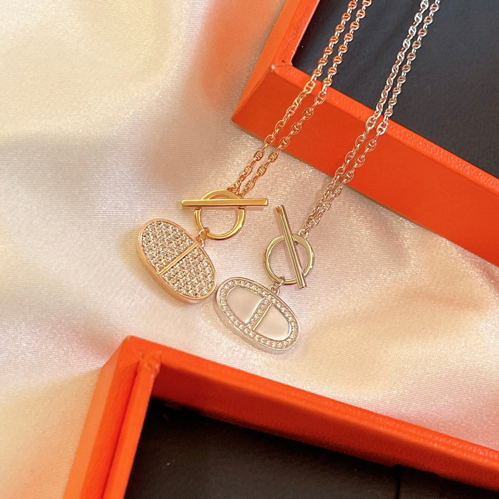 18K Hermes Chaine D'ancre Contour Pendant Necklace