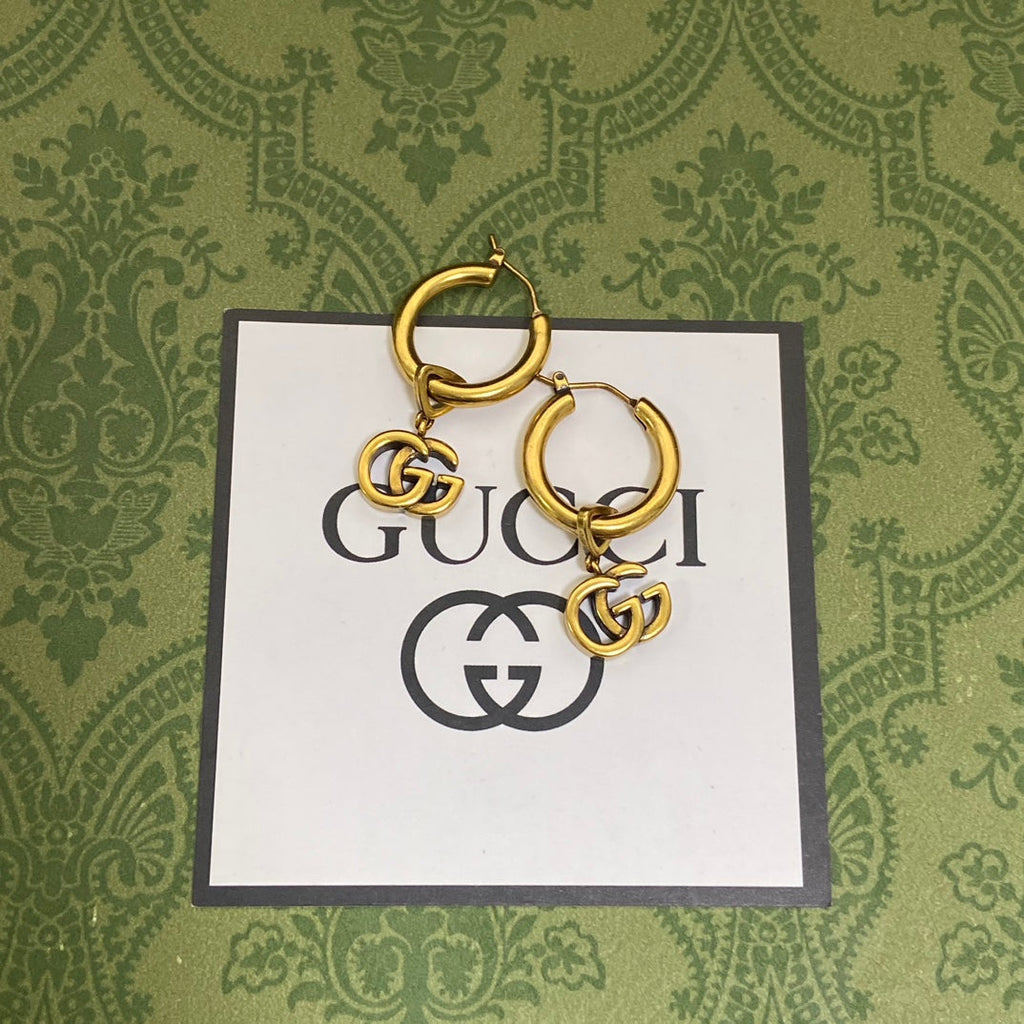 18K Gucci Double Hollow Earrings