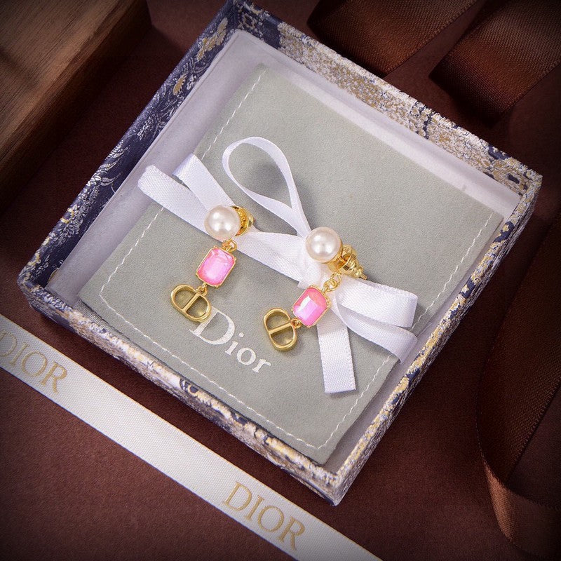 18K Dior Petit Crystal Earrings