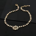 18K Gucci Double Crystals Chain Choker Necklace