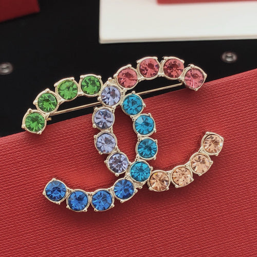 18K Chanel Color Crystals Brooch
