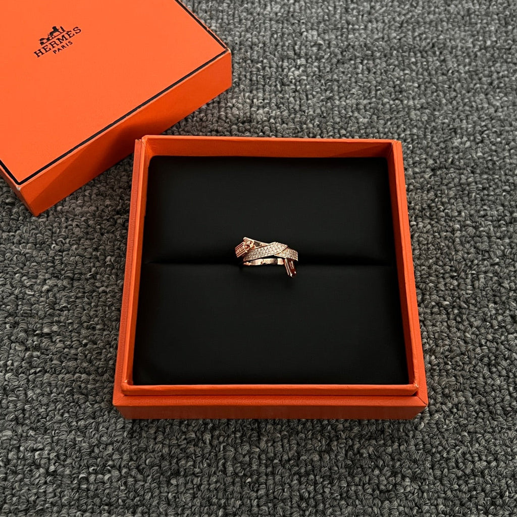18K Hermes Kelly Gavroche Diamonds Ring