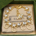 18K Gucci Double Script Crystals Bracelet