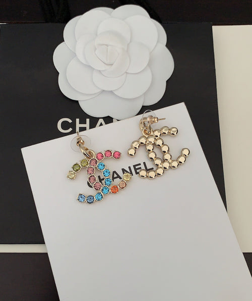 18K Chanel Color Crystals Earrings