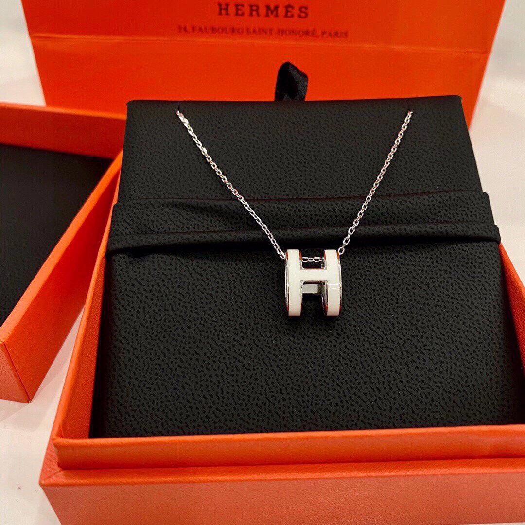 18K Hermes Mini Pop White Necklace