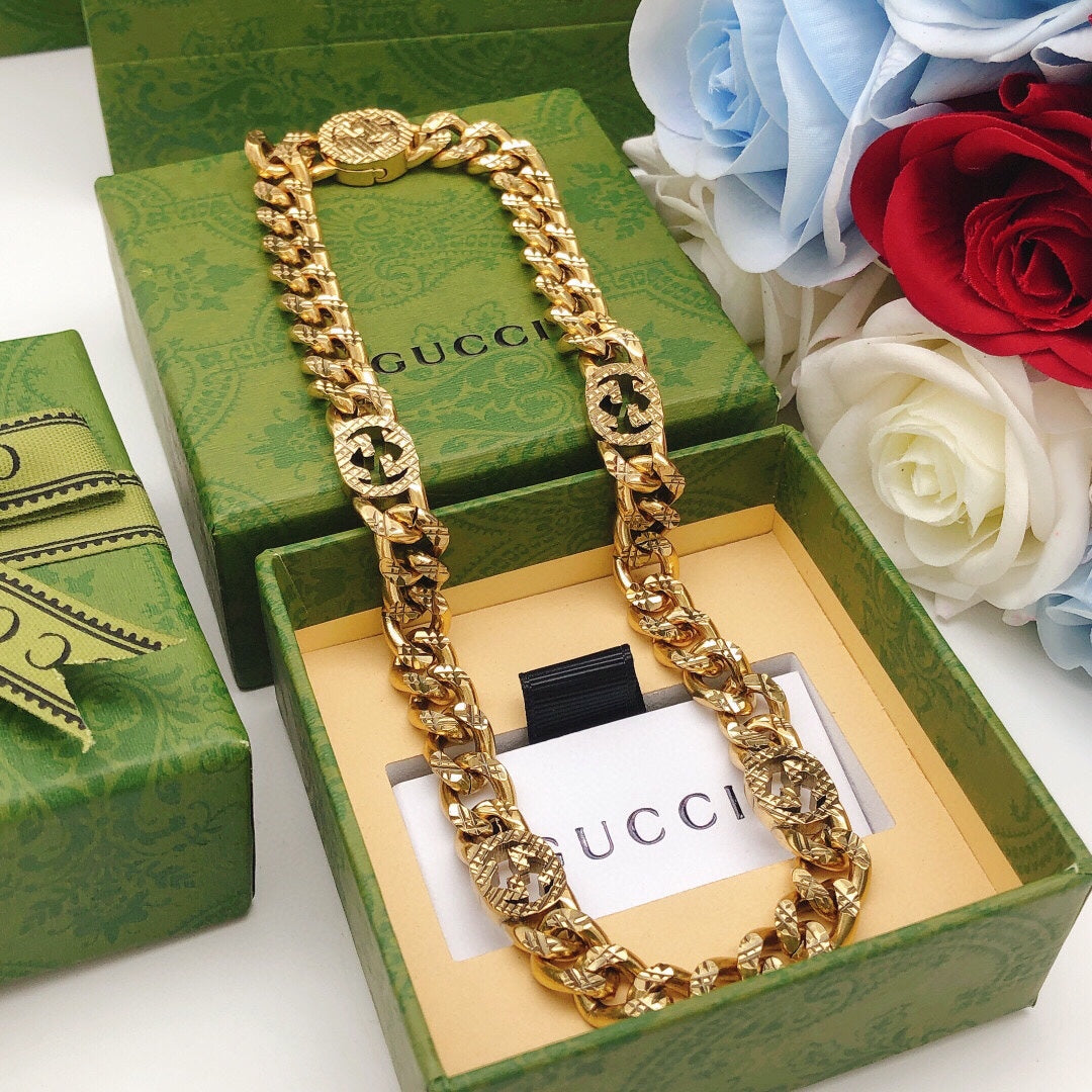18K Gucci Double Chain Necklace