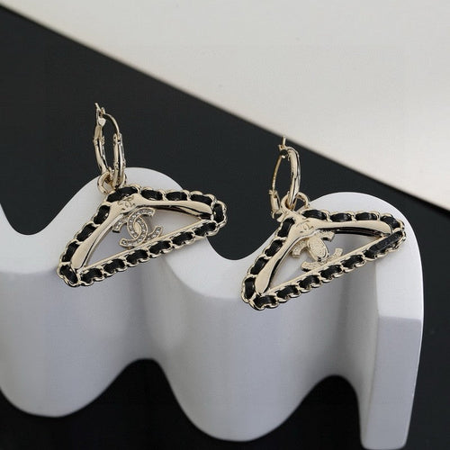 18K Chanel Coat Hanger Earrings