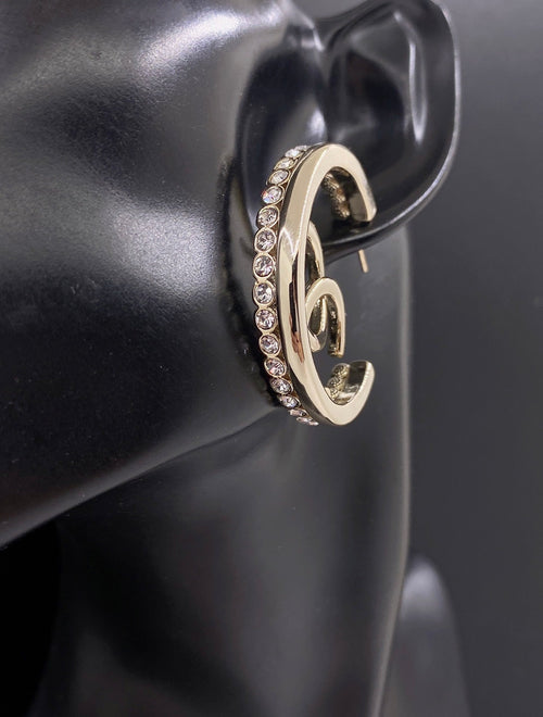18K Chanel Circle Crystals Earrings