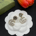 18K Gucci Double Crystals Earrings