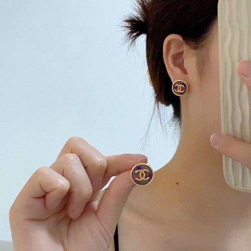 18K Chanel Colorful Round Earrings