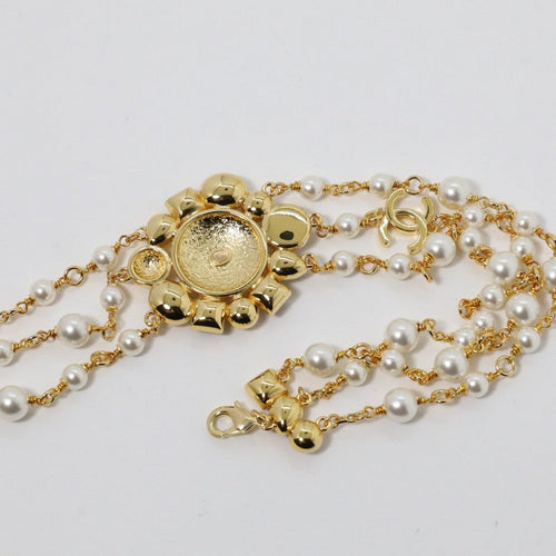 18K Chanel Color Crystal Pearls Choker Necklace