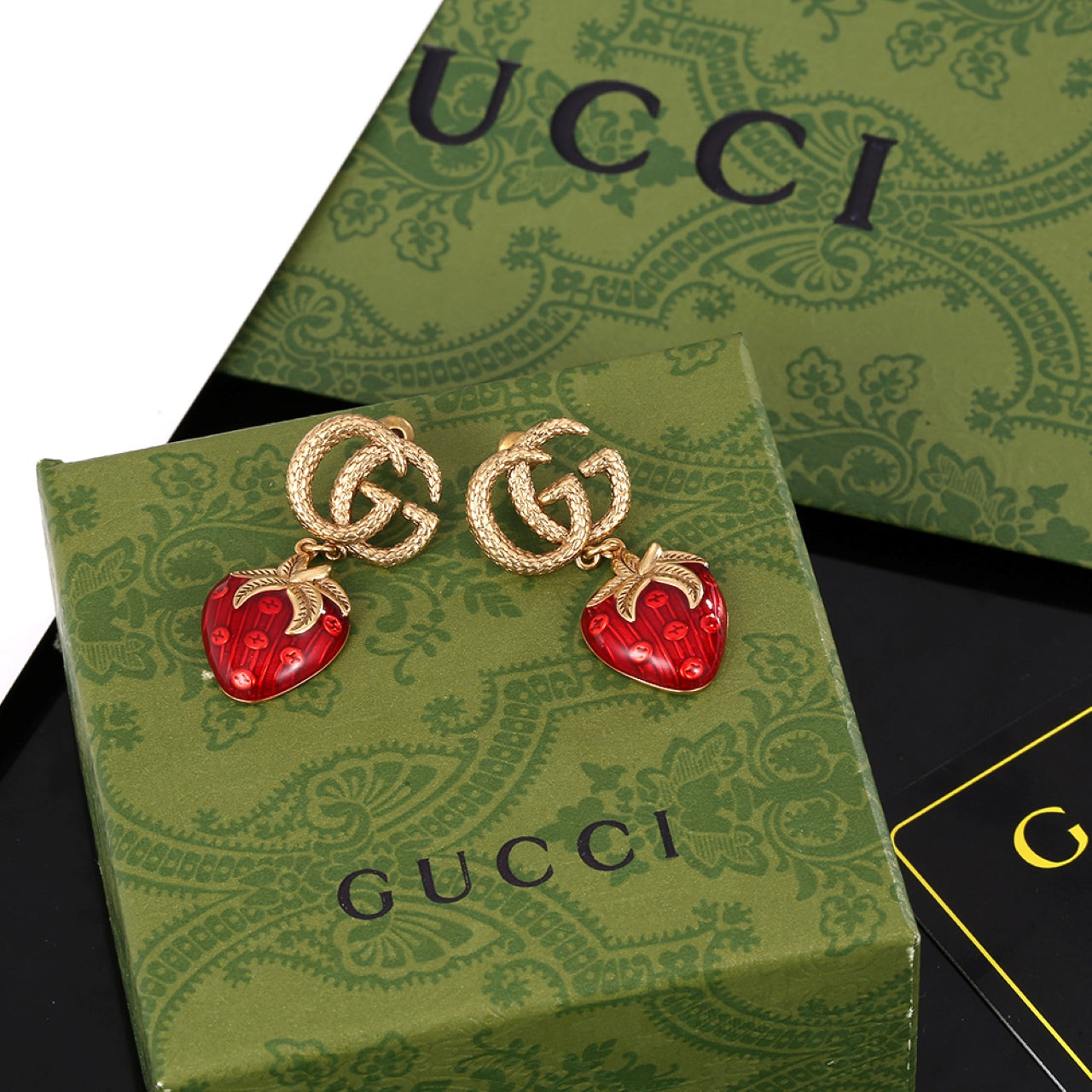 18K Gucci Double Strawberry Earrings