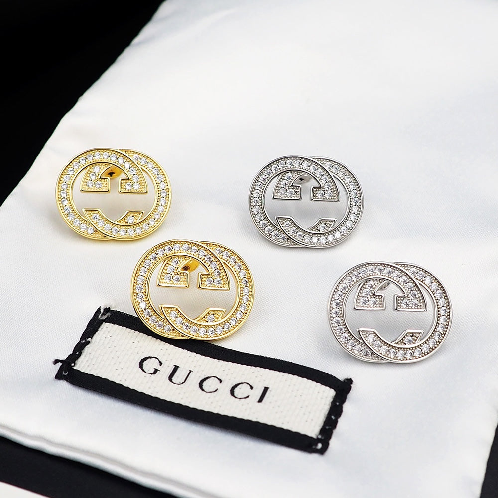 18K Gucci Double Diamonds Earrings