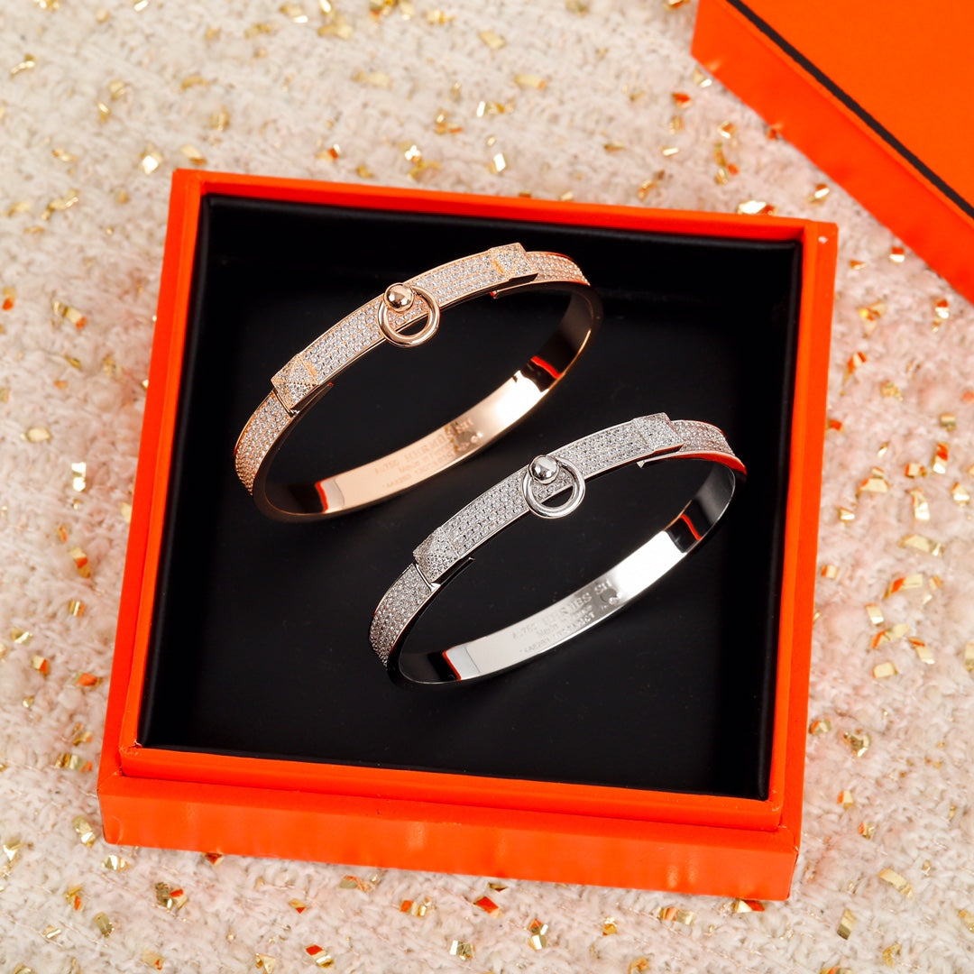 18K Hermes Collier De Chien Diamond Bracelet