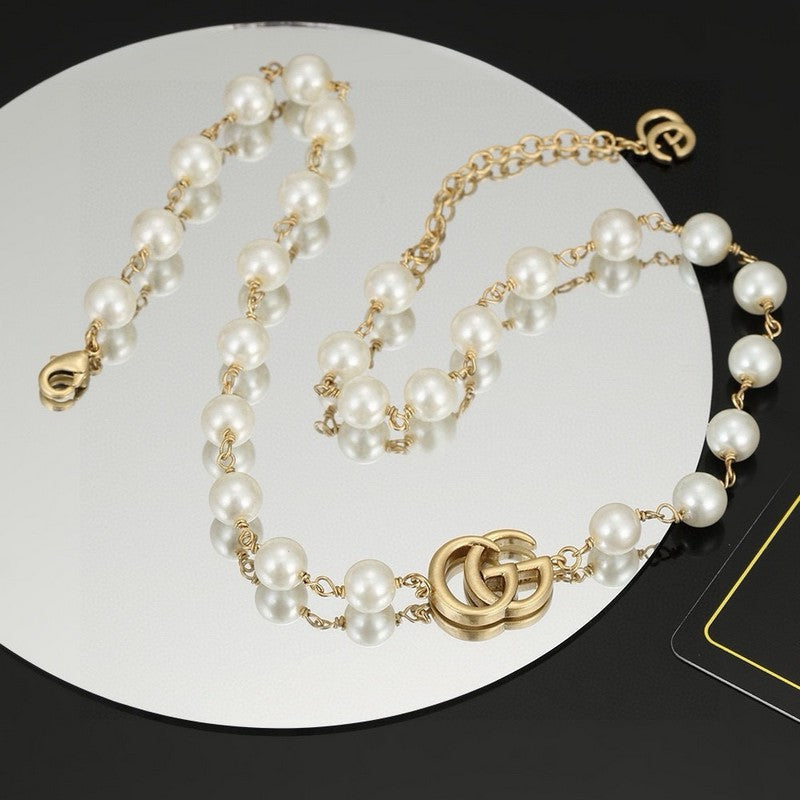 18K Gucci Double Pearl Necklace