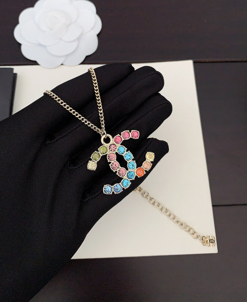 18K Chanel Color Crystals Necklace