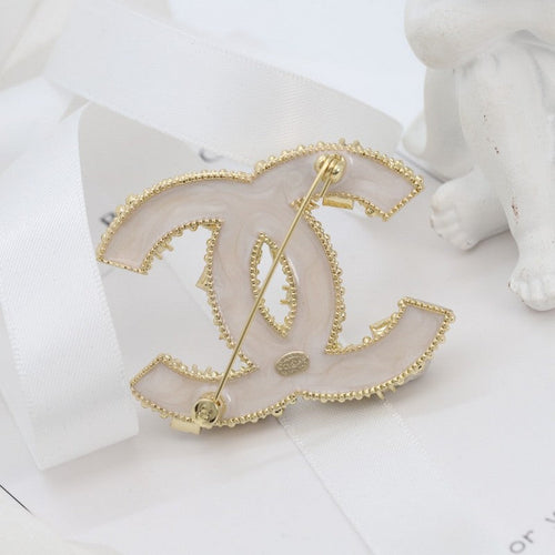 18K Chanel Crystal Gold Brooch