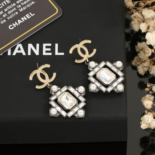 18K Chanel Crystal Earrings