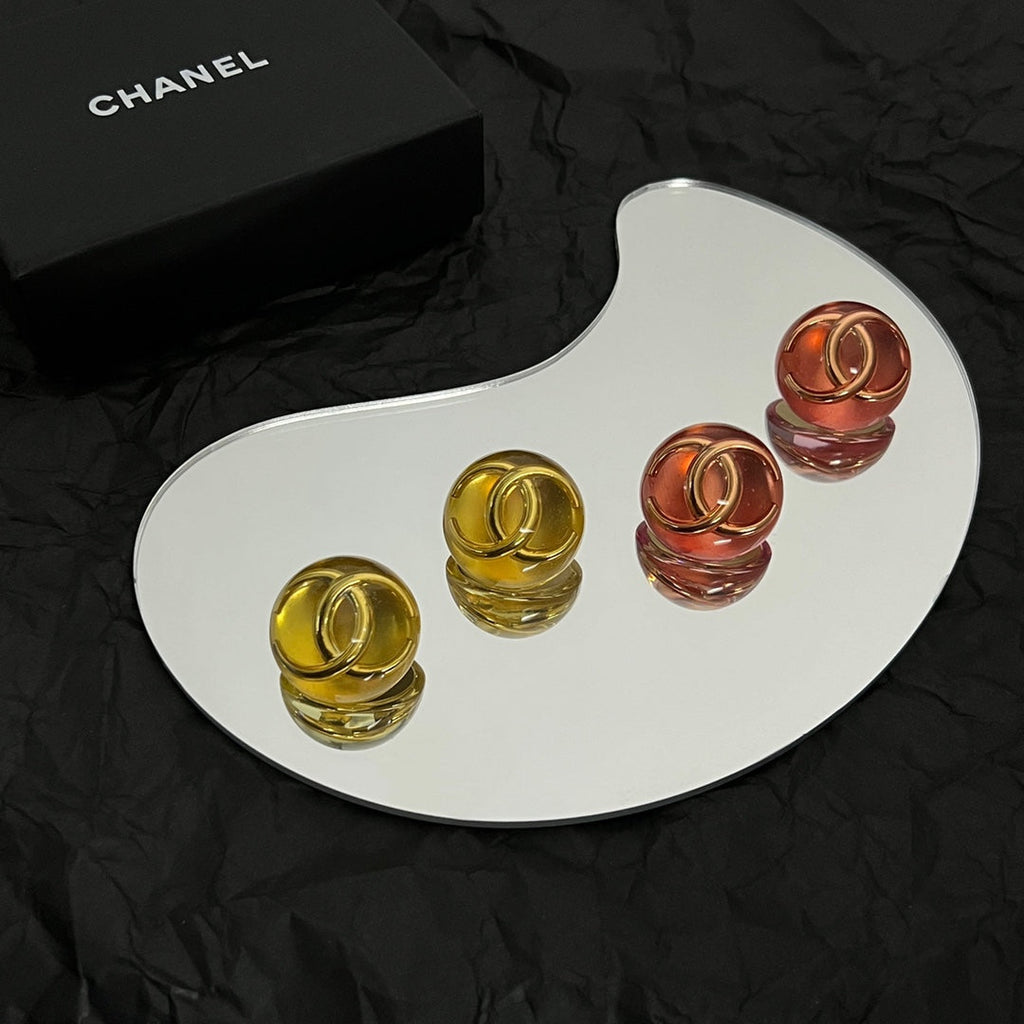 18K Chanel Vintage Red Crystal Earrings