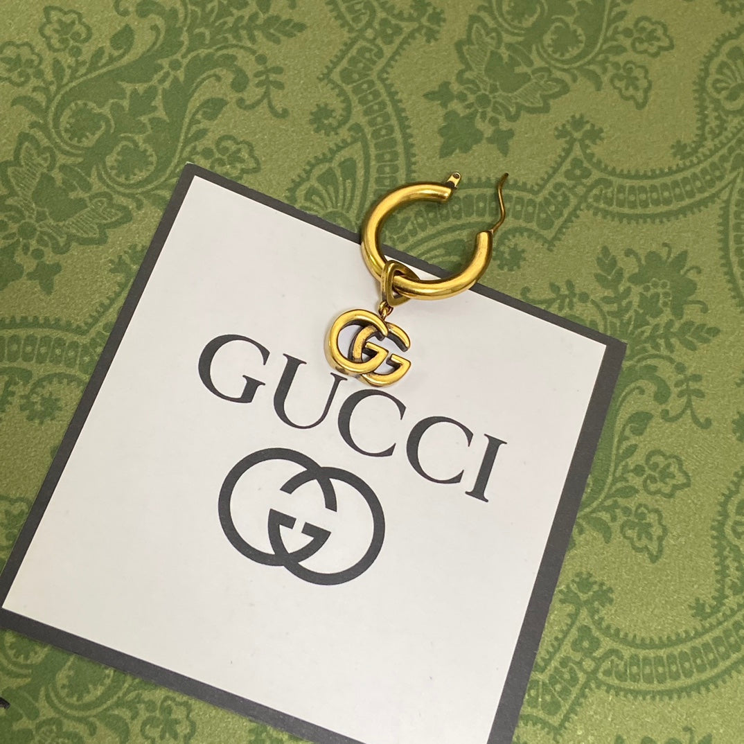 18K Gucci Double Hollow Earrings