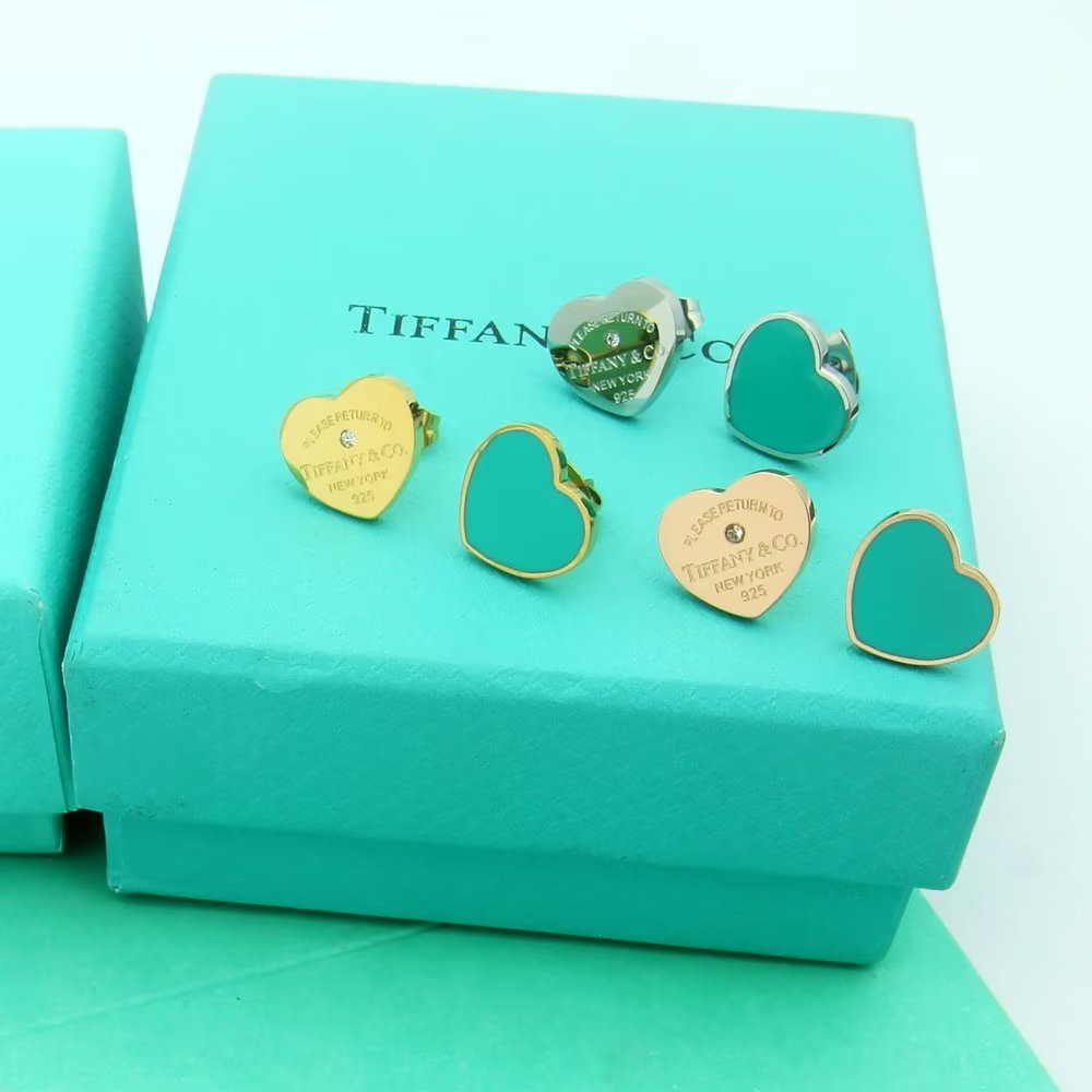 18K Tiffany Return to Blue Heart Earrings