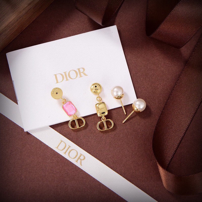 18K Dior Petit Crystal Earrings
