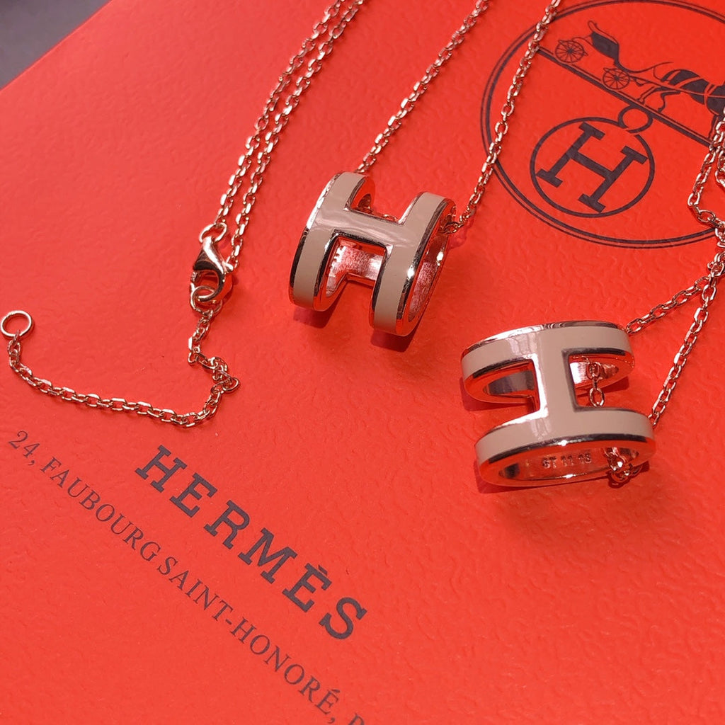 18K Hermes Mini Pop Grey Necklace