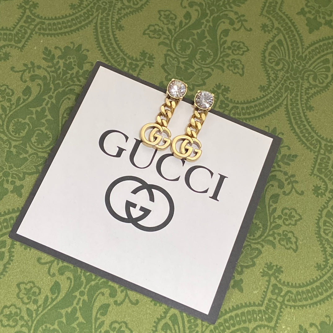 18K Gucci Double Chain Earrings