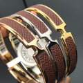 18K Hermes Olympe Light Brown Bracelet