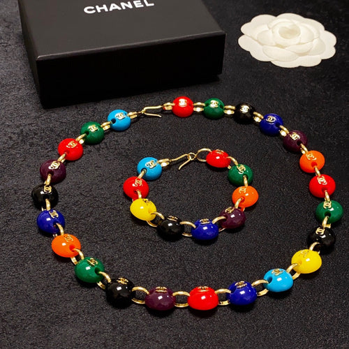 18K Chanel Color Beads Necklace