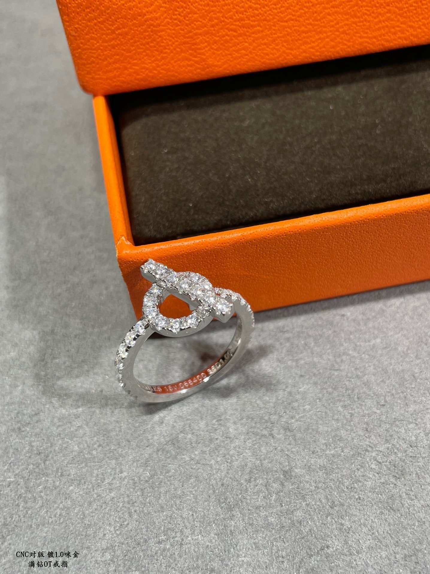 18K Hermes Finesse Diamond White Gold Ring