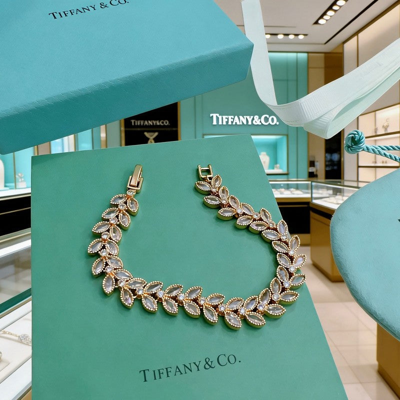 18K Tiffany Return to Crystal Rose Gold Bracelet