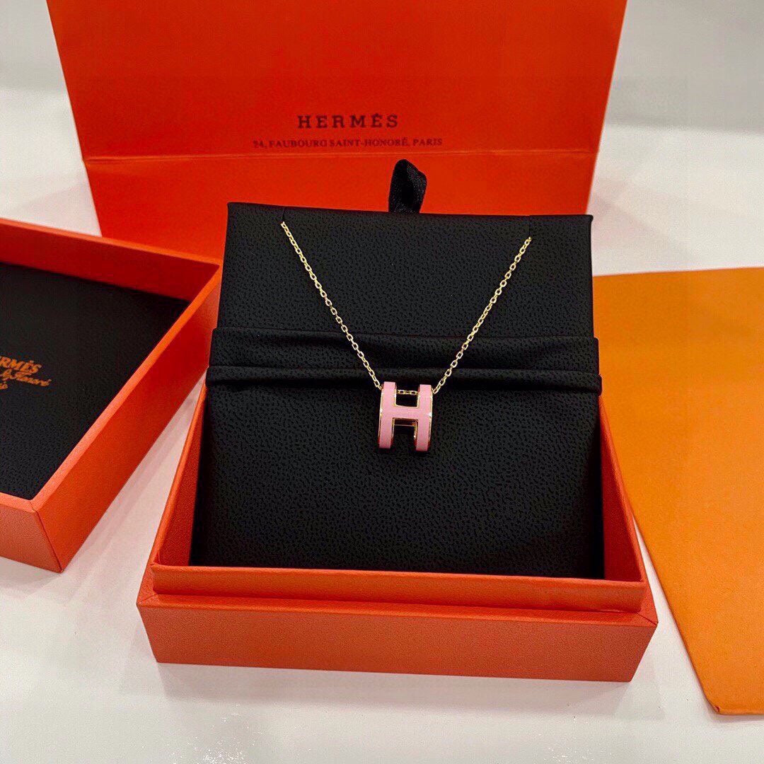 18K Hermes Mini Pop Pink Necklace