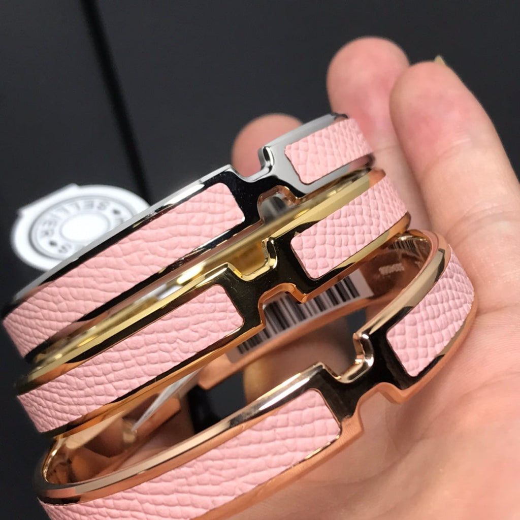 18K Hermes Olympe Light Pink Bracelet